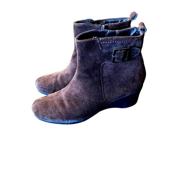 Aerosoles Entourage Brown Suede Wedge Bootie 8.5 - Picture 4 of 8